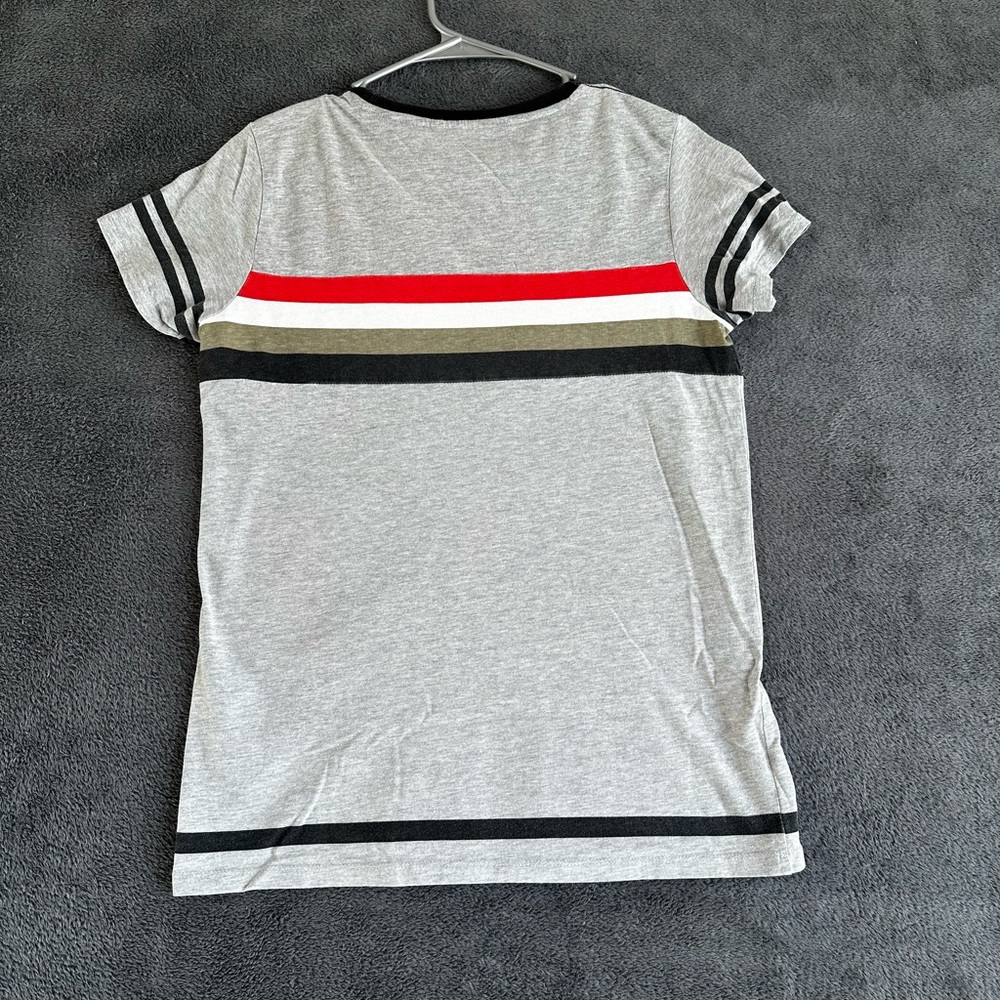 Guess BOYS GRAY STRIPED LOS ANGELES SHORT SLEEVE T-SHIRT SZ 16 - Picture 7 of 11